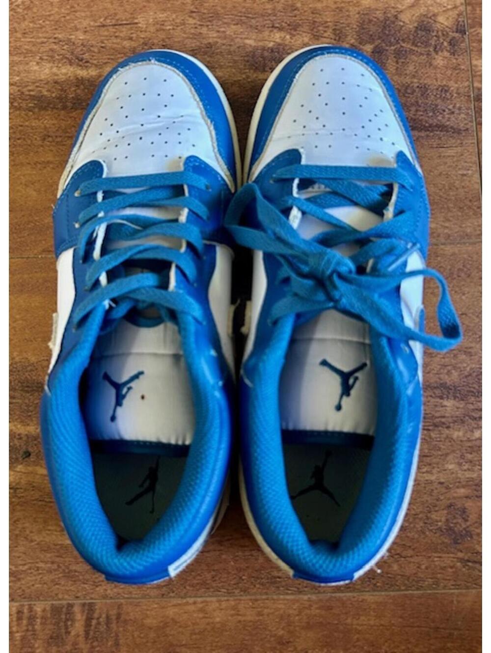 Nike Air Jordan 1 Low Blue and White Sneakers Size 5.5 Youth